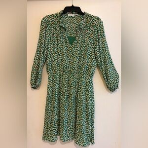Collective Concepts Green Floral Dress Size Large